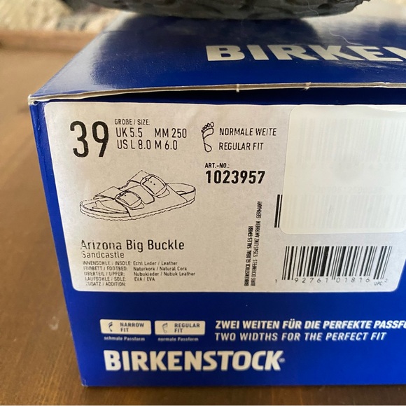 Birkenstock Arizona Big Buckle Sandcastle Nubuck Leather Sandals - Picture 14 of 15